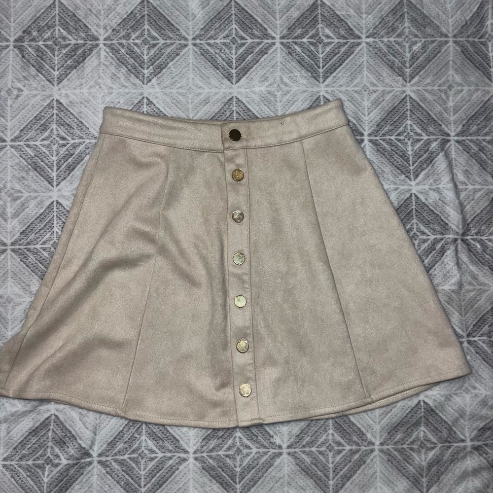 Elegant Beige Button-Up Skirt
